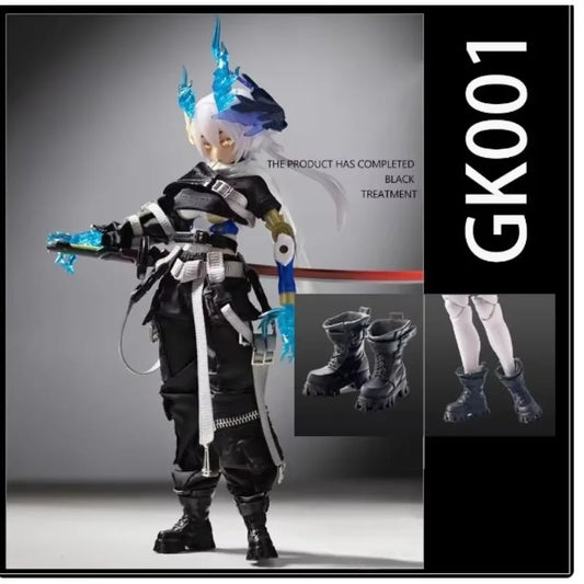 1/12 Scale Mobile Suit Girl Classic Black Combat Boots Model GK001 Fit 6in Action Figure Body Accessories Dolls