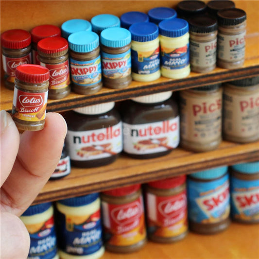 5PCS 1/6 or 1/12 Scale Miniature Dollhouse Peanut Butter Salad Dressing Bottle Mini Kitchen Doll Food Accessories Toy