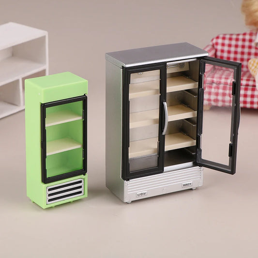 1/12 Simulation Refrigerator Freezer Model Dollhouse Mini Furniture Accessories Dolls House Decoration Toys