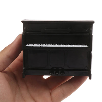 1/12 Dollhouse Miniature Accessories Mini Wooden Grand Piano with Stool Simulation Musical Instrument Model Toy Doll House Decor