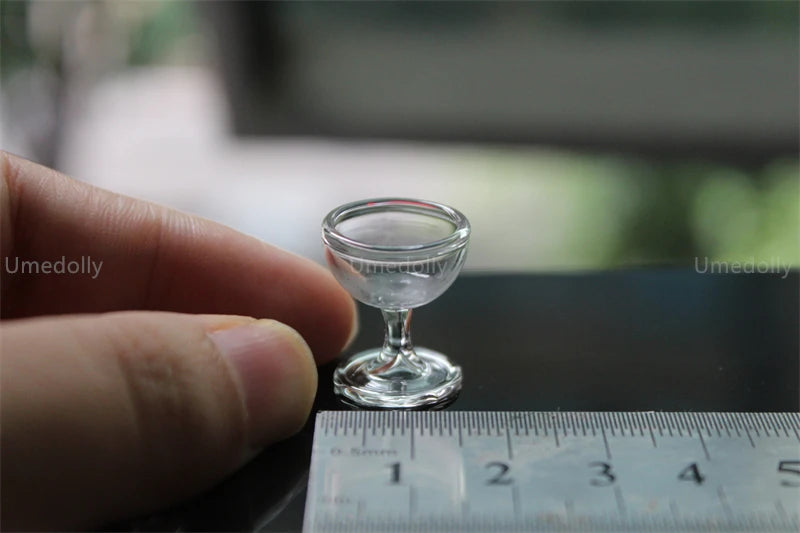 1/4 1/6 1/12 Scale Miniature Dollhouse Wine Glass Mini Dessert Cup Pretend Play Kitchen for Doll Food Toy Accessories